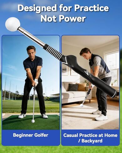 Retractable Golf Swing Training Aid with Click Sound, Right-Handed Golfs Grip Trainer for Tempo & Rhythm, Warm-Up Swing Stick for Chipping & Hitting, Portable Golf Accessories for Men in Saudi Arabia