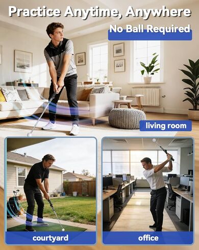 Retractable Golf Swing Training Aid with Click Sound, Right-Handed Golfs Grip Trainer for Tempo & Rhythm, Warm-Up Swing Stick for Chipping & Hitting, Portable Golf Accessories for Men in Saudi Arabia