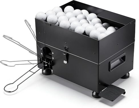 Golf Ball Dispenser, Automatic Golf Ball Tee Up Machine with Foot Pedal Operation, 50 Balls Capacity, Metal Construction, Heavy-Duty Design Golf Simulator Accessories for Indoor in Kuwait