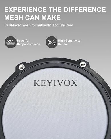 MT20C Electronic Drum Set with 4 Mesh Pads, 150 Sounds, 30 Songs, 15 Kits, USB MIDI, Headphones, Throne, Sticks, Pedals for Beginners Adults Home Use in Kuwait