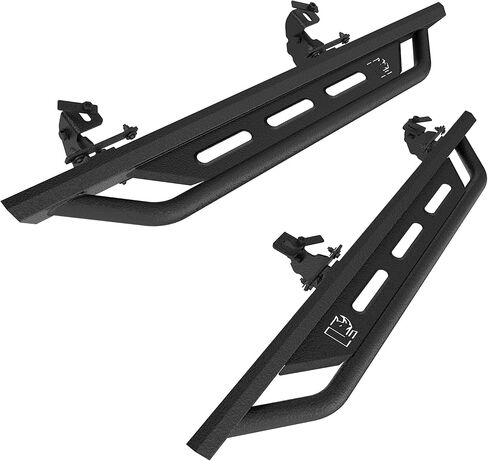 RYNOSKIN Running Boards Fits 2007-2018 Jeep Wrangler JK 2 Door Heavy Duty Off Road Side Steps Steel Nerf Bars Step Rails Heavy Texture Black in Kuwait