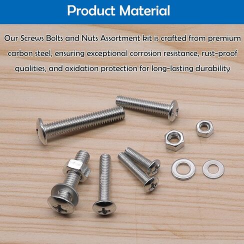 114 Pcs Nuts and Bolts Assortment Kit 12-Sizes M4/M5/M6 Metric Machine Screws/Nuts/Bolts/Flat Washers LCS-C-1042 in Saudi Arabia