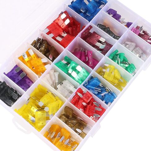 300Pieces Car Fuses Assortment Kit, Blade-Type Automotive Fuses Standard & Mini Size (2A/3A/5A/7.5A/10A/15A/ 20A/25A/30A/35A/40A), Replacement Fuses for Car/RV/Truck/Motorcycle/Boat in Saudi Arabia