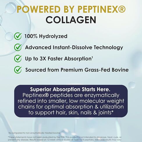 Greensential Collagen Peptides Plus Powder 21oz | + Acerola Vitamin C & Hyaluronic Acid | 100% Hydrolyzed Grass-Fed | Hair, Skin, Nail & Joint Support | Easy to Mix, Unflavored, 28 Servings in Saudi Arabia