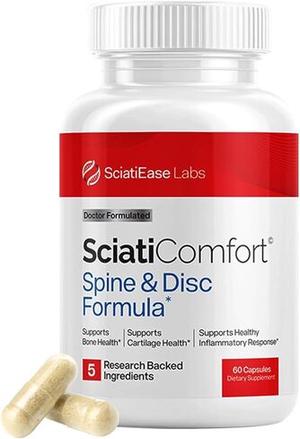 SciatiEase SciatiComfort Spine and Disc Support Supplement Sciatic Nerve Health Support Supplement - VIT D3 K2, Aquamin, Calcium, Magnesium, Type II Collagen, Pea (Palm Collagen) - 30 Day Supply in Saudi Arabia
