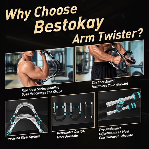Twister Arm Trainer 70-110lbs Adjustable Chest Workout Equipment for Home Gym Portable Chest Trainer for Men & Women Arm Chest and Shoulder Strength Training Fitness Tool in Saudi Arabia