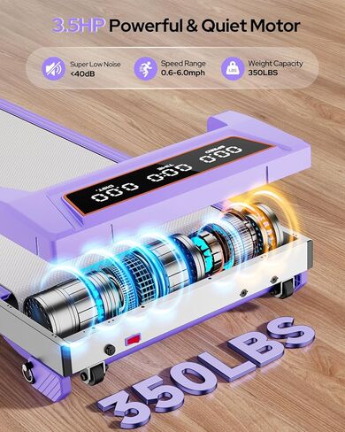 جهاز سير للمشي مع ميل بنسبة 12%/ارتفاع قابل للتعديل، وسادة مشي مطورة بقدرة 3.5 حصان مع شريط مقبض، جهاز مشي 4 في 1 قابل للطي تحت المكتب، جهاز سير كهربائي محمول للمنزل 350 رطل، شاشة LED in Kuwait