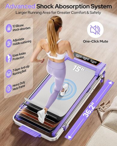 Walking Pad Treadmill with 12% Incline/Adjustable Height, Upgraded 3.5HP Walking Pad with Handle Bar, 4 in 1 Foldable Under Desk Treadmill, Electric Portable Treadmills for Home 350LBS, LED Display in Saudi Arabia