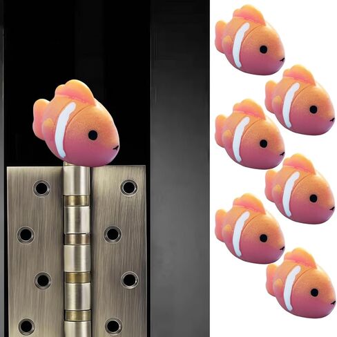 Cute Mini Creative Marine Creatures, Clownfish Hinge Heads Decorative Topper Set 6PCS, Home Decoration,Magnetic Hinge Head Toppers Door Hinge in Saudi Arabia