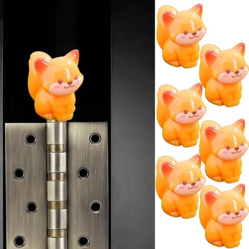 Cute Mini Creative Little Fox Hinge Heads Decorative Topper Set 6PCS, Home Decoration,Magnetic Hinge Head Toppers Door Hinge in Saudi Arabia