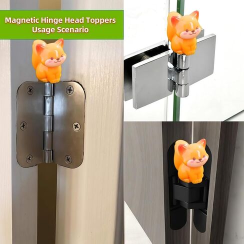 Cute Mini Creative Little Fox Hinge Heads Decorative Topper Set 6PCS, Home Decoration,Magnetic Hinge Head Toppers Door Hinge in Saudi Arabia