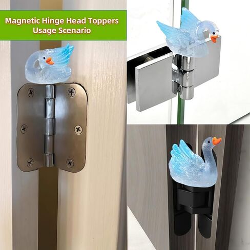 Cute Mini Creative Colorful Glowing Swan (Blue) Hinge Heads Decorative Topper Set 4PCS, Home Decoration,Magnetic Hinge Head Toppers Door Hinge in Saudi Arabia