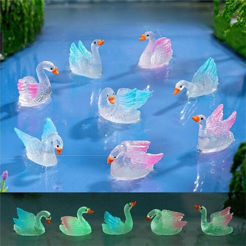 Cute Mini Creative Colorful Glowing Swan (Blue) Hinge Heads Decorative Topper Set 4PCS, Home Decoration,Magnetic Hinge Head Toppers Door Hinge in Saudi Arabia