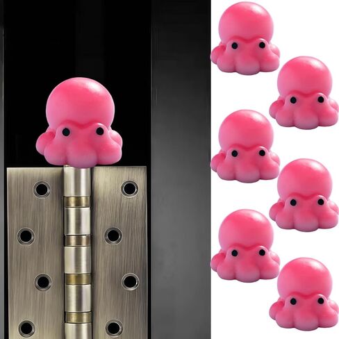 Cute Mini Creative Marine Creatures, Small Octopuses Hinge Heads Decorative Topper Set 6PCS, Home Decoration,Magnetic Hinge Head Toppers Door Hinge in Saudi Arabia