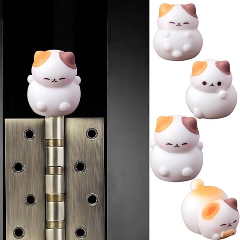 Cute Mini Creative Calico Cat Hinge Heads Decorative Topper Set 4PCS, Home Decoration,Magnetic Hinge Head Toppers Door Hinge in Saudi Arabia