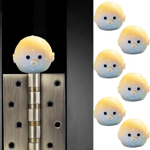 Cute Mini Creative Marine Creatures, Small Pufferfish Hinge Heads Decorative Topper Set 6PCS, Home Decoration,Magnetic Hinge Head Toppers Door Hinge in Saudi Arabia