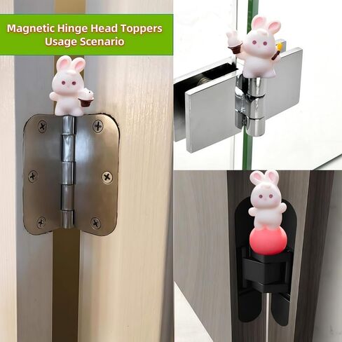 Cute Mini Creative Circus Bunny Hinge Heads Decorative Topper Set 3PCS, Home Decoration,Magnetic Hinge Head Toppers Door Hinge in Saudi Arabia