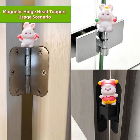 Cute Mini Creative Circus Bunny，Clown Bunny Hinge Heads Decorative Topper Set 3PCS, Home Decoration,Magnetic Hinge Head Toppers Door Hinge in Saudi Arabia