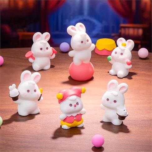 Cute Mini Creative Circus Bunny，Clown Bunny Hinge Heads Decorative Topper Set 3PCS, Home Decoration,Magnetic Hinge Head Toppers Door Hinge in Saudi Arabia