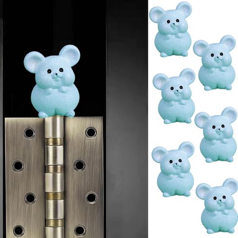Cute Mini Creative The Blue Little Mouse Hinge Heads Decorative Topper Set 6PCS, Home Decoration,Magnetic Hinge Head Toppers Door Hinge in Saudi Arabia