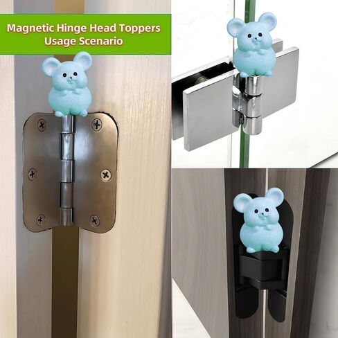 Cute Mini Creative The Blue Little Mouse Hinge Heads Decorative Topper Set 6PCS, Home Decoration,Magnetic Hinge Head Toppers Door Hinge in Saudi Arabia