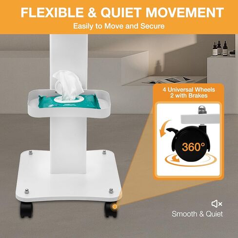 Salon Trolley, Multifunctional Beauty Cart with Panels and Tray, Rolling Salon SPA Trolley Shelf with 4 Silent Wheels, 88.18lbs Capacity in Saudi Arabia