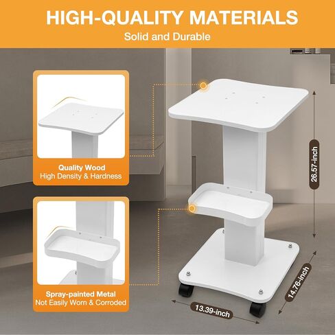 Salon Trolley, Multifunctional Beauty Cart with Panels and Tray, Rolling Salon SPA Trolley Shelf with 4 Silent Wheels, 88.18lbs Capacity in Saudi Arabia
