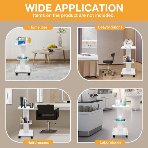 Salon Trolley, Multifunctional Beauty Cart with Panels and Tray, Rolling Salon SPA Trolley Shelf with 4 Silent Wheels, 88.18lbs Capacity in Saudi Arabia