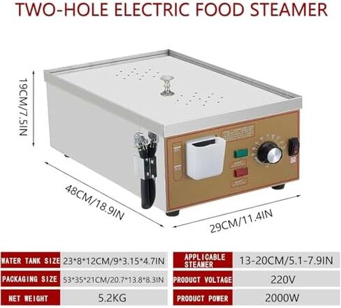 Commercial Electric Bun Steamer Machine with Stainless Steel U-Tube Heating, 2/4/6 Hole Design, Dry Boiling Alarm for Restaurants & Snack Bars in Saudi Arabia