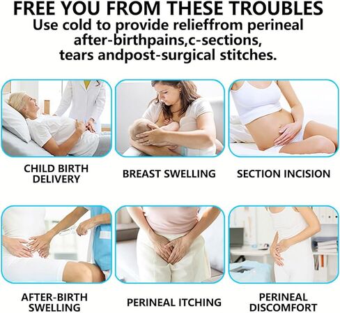 (3 Sets) Reusable Perineal Cooling Pad, Hemorrhoid and Perineal Ice Packs, Postpartum and Hemorrhoid Pain Relief, Hot & Cold Packs for Women After Pregnancy and Delivery (Large Size) in Saudi Arabia