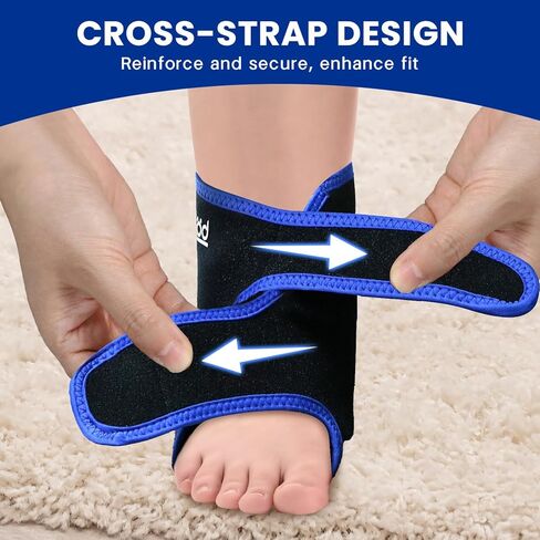 Ankle Ice Pack Wrap Reusable Gel Cold Compression for Foot Discomfort Ice Wrap for Feet Swelling and Recovery Plantar Fasciitis Achilles Tendonitis Sprained Ankles Heel Spur Relief in Kuwait