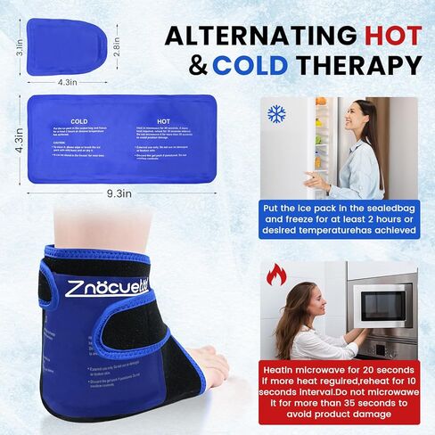 Ankle Ice Pack Wrap Reusable Gel Cold Compression for Foot Discomfort Ice Wrap for Feet Swelling and Recovery Plantar Fasciitis Achilles Tendonitis Sprained Ankles Heel Spur Relief in Kuwait