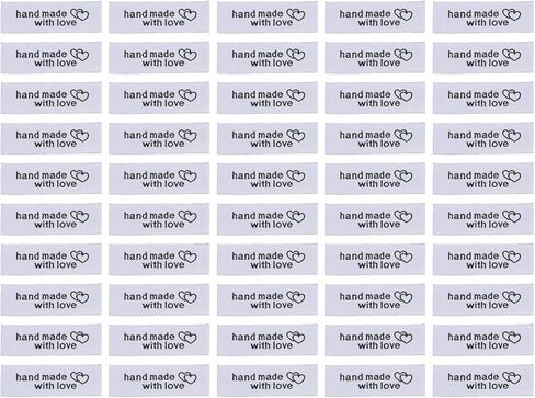 50pcs Handmade with Love Woven Ribbon Sewing Labels Personalized Embroidered Fabric Tags for Handmade Items Crochet Clothing Hat White in Saudi Arabia