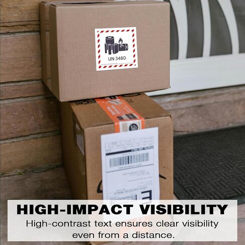 UN3480 Lithium Ion Battery Labels, 4.7x4.7 Inch Writable Shipping Labels for Transport & Compliance, 100-Pack in Kuwait