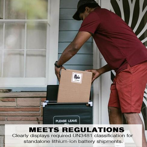 UN3480 Lithium Ion Battery Labels, 4.7x4.7 Inch Writable Shipping Labels for Transport & Compliance, 100-Pack in Kuwait