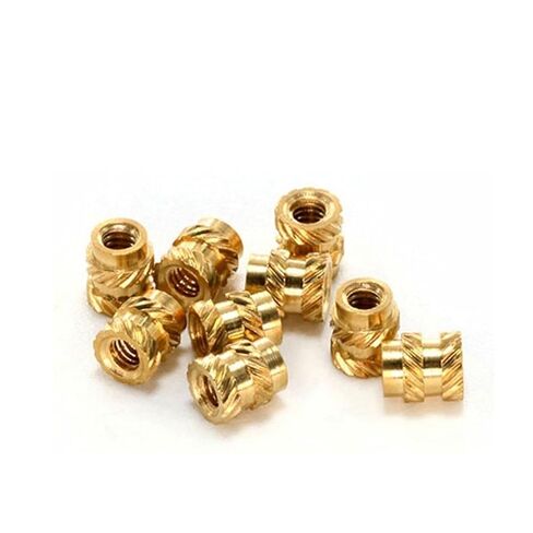 Brass Knurled Nuts Nuts 100pcs M2.5 Brass Nut Hot Melt Thread Inset Heating Molding Double Twill Knurled Injection Embedment Nut(M2.5x5x3.5 (100pcs)) in Saudi Arabia