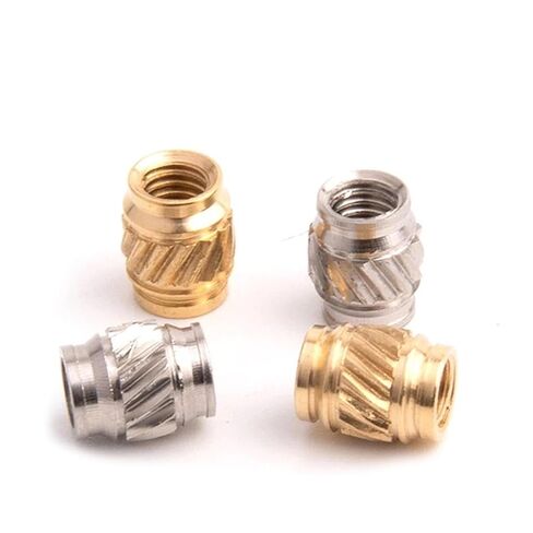 Brass Knurled Nuts M3 M4 M5 M6 Hot Melt Brass Insert Nut Copper Heat Knurled Thread Insertion Stainless Steel Injection Molded Embedded Fasteners(M4X8.15 OD6.22(20pcs) in Saudi Arabia