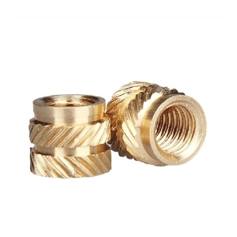 Brass Knurled Nuts 100pcs M3*3/4/5/6/8/10 OD 5mm Thread Heat Molding Double Twill Injection Embedment Nut(Length 3mm) in Saudi Arabia