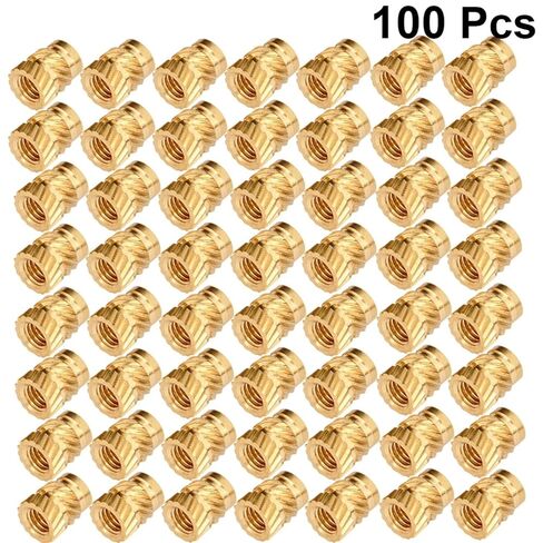 Brass Knurled Nuts 100PCS Thread Heat Molding Double Twill Injection Embedment Nut in Saudi Arabia