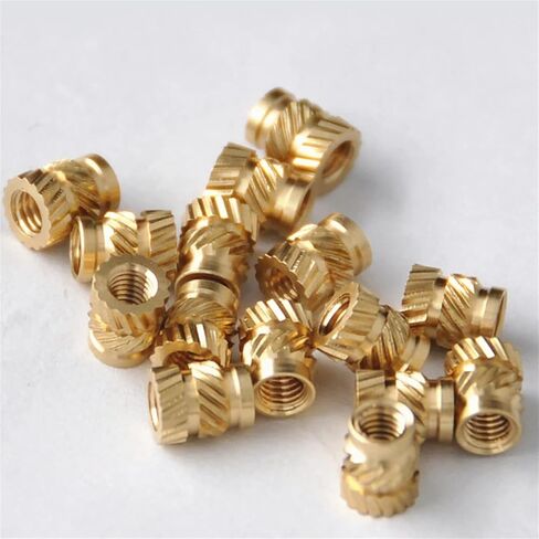 Brass Knurled Nuts 100PCS Thread Heat Molding Double Twill Injection Embedment Nut in Saudi Arabia