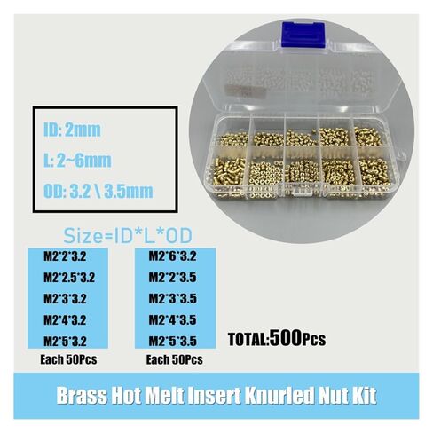 Brass Knurled Nuts M2 M2.5 M3 M4 M5 M6 Thread Embedment Copper Nut Pressed Fit into(M5 M6(90pcs)) in Saudi Arabia