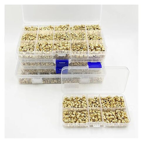 Brass Knurled Nuts M2 M2.5 M3 M4 M5 M6 Thread Embedment Copper Nut Pressed Fit into(M5 M6(90pcs)) in Saudi Arabia