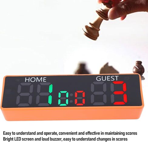 Cryfokt Mini Digital Scoreboard, 6 Digits Multisport Indoor Tabletop Scoreboard, Battery Powered with Buzzer for Board Games Chess Basketball, Volleyball, Wrestling in Kuwait