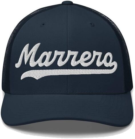 Marrero Hat Marrero Trucker Hat Baseball Script Embroidered Cap Vintage Sports Mesh Swoosh Gift Souvenir Headwear LA in Saudi Arabia