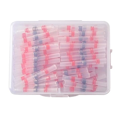 100 قطعة من موصلات الأسلاك ذات اللحام الأحمر AWG22-18، موصلات بعقب اللحام المنكمشة بالحرارة من الدرجة البحرية، وصلات أطراف الأسلاك الكهربائية المعزولة المقاومة للماء من الدرجة البحرية in Kuwait