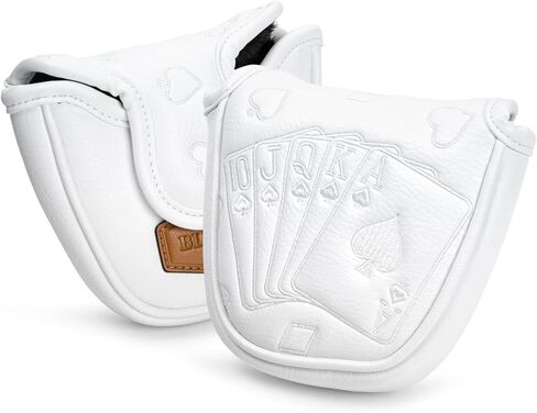 Golf Putter Covers White Poker Mallet Putter Headcover Blade Putter Cover Leather Golf Head Covers with Magnetic Closure for Most Brand in Saudi Arabia