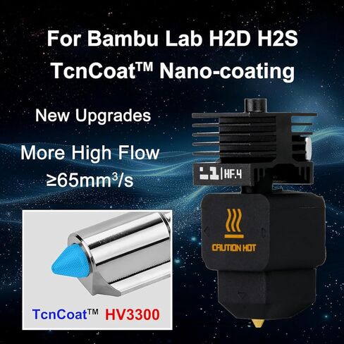 Bamboo H2D/H2S/P2S h2d high Flow Hotend 0.4MM Hardened Steel Nozzle,High Speed ​​Precision and Direct Replacement Extruder Print Head for Bambu Lab H2 Series, P2S 3D Printer Accessories in Saudi Arabia
