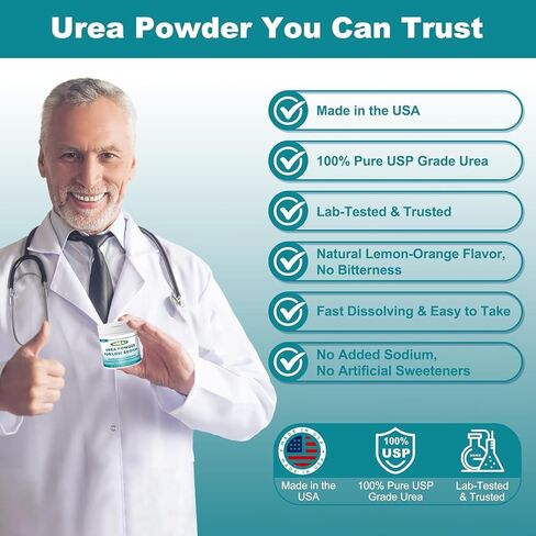 454g Stabilized Urea Powder for Hyponatremia, Low Sodium & SIADH | USP-Grade Urea Powder, Supports Healthy Sodium Balance – Easy to Dissolve, Pleasant Taste in Kuwait