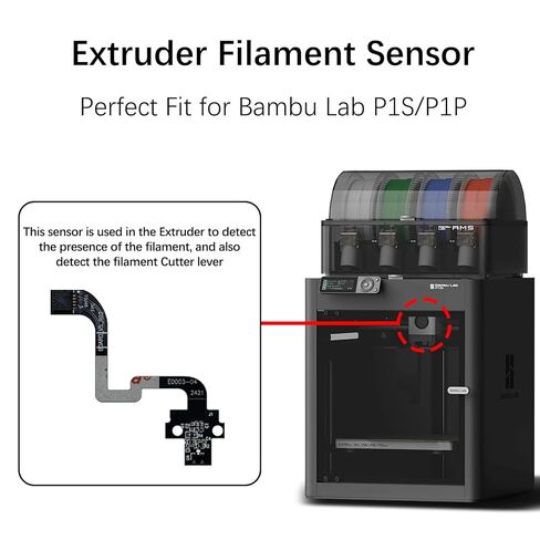 لوحة تبديل قاعة Bamboo P1S Hotend & Extruder Hall، لوحة مستشعر خيوط الطارد لمختبر Bambu Lab P1S/P1P، استبدال لوحة مستشعر تغذية الطابعة ثلاثية الأبعاد، ملحق أساسي للطابعة ثلاثية الأبعاد in Kuwait
