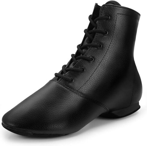 Black Jazz Boots Dance Shoes Split Sole Jazz Shoes Lace Up Dancing Shoes for Women Men in Kuwait